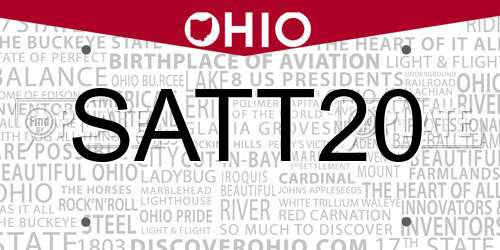 SATT20 Ohio License Plate
