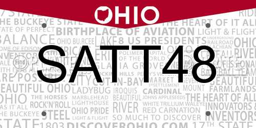 SATT48 Ohio License Plate