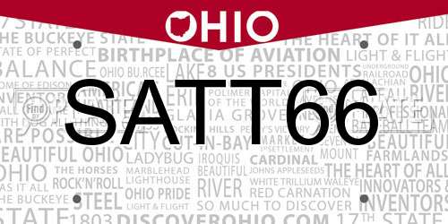 SATT66 Ohio License Plate