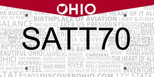 SATT70 Ohio License Plate