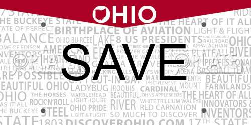 SAVE Ohio License Plate