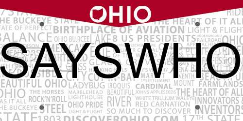 SAYSWHO Ohio License Plate