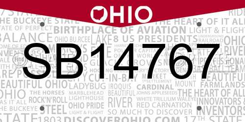 SB14767 Ohio License Plate