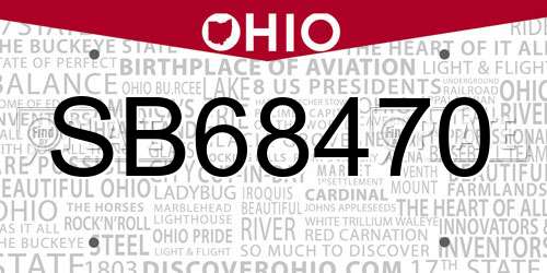 SB68470 Ohio License Plate