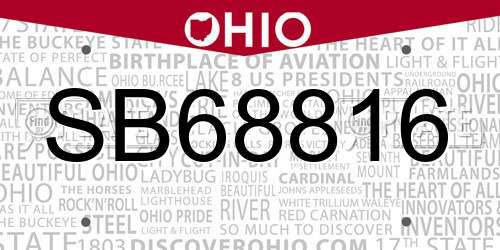 SB68816 Ohio License Plate