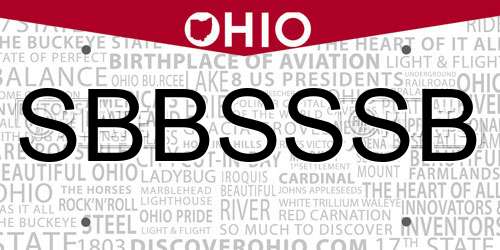 SBBSSSB Ohio License Plate