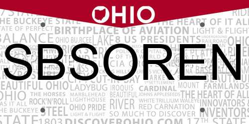 SBSOREN Ohio License Plate