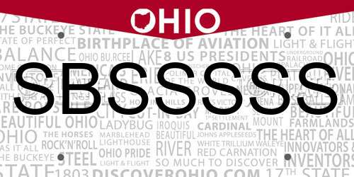 SBSSSSS Ohio License Plate