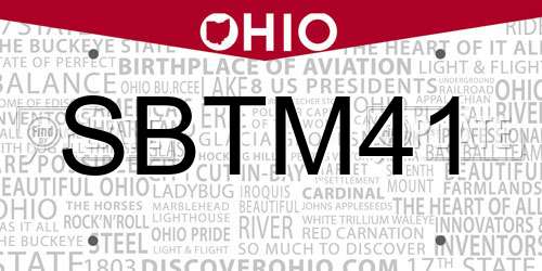 SBTM41 Ohio License Plate