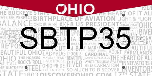 SBTP35 Ohio License Plate