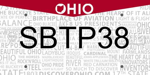 SBTP38 Ohio License Plate