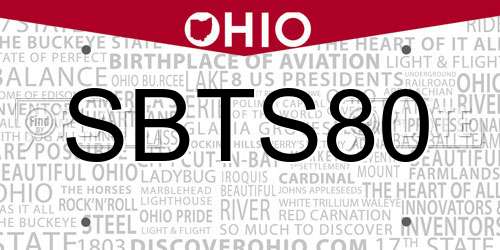 SBTS80 Ohio License Plate