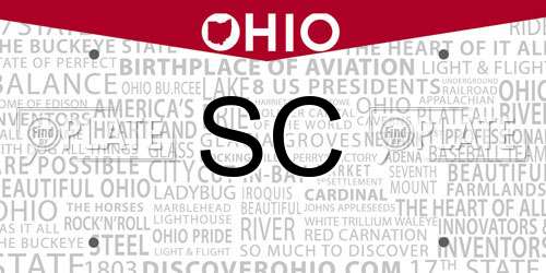 SC Ohio License Plate