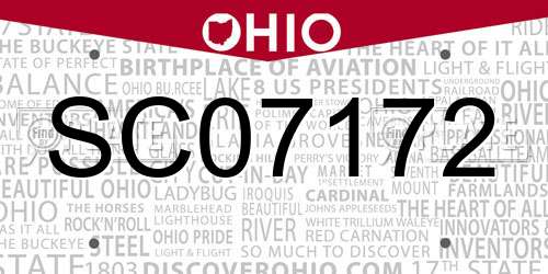 SC07172 Ohio License Plate