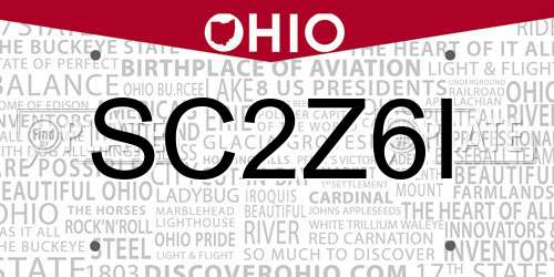 SC2Z6I Ohio License Plate