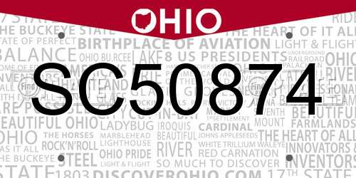 SC50874 Ohio License Plate