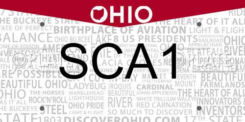 SCA1 Ohio License Plate