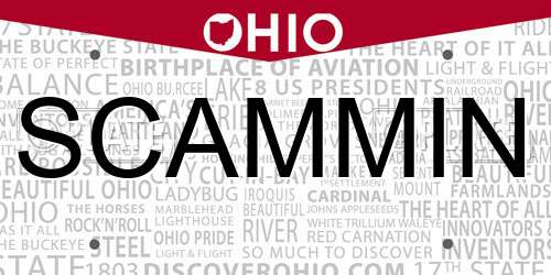 SCAMMIN Ohio License Plate