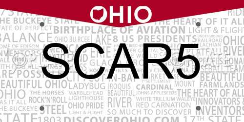 SCAR5 Ohio License Plate
