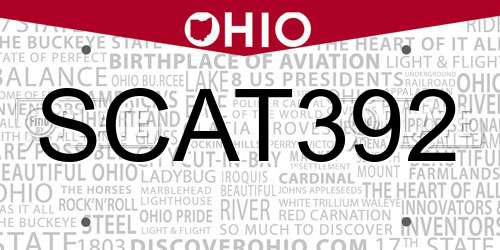 SCAT392 Ohio License Plate