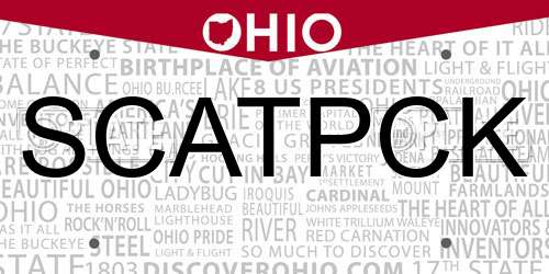 SCATPCK Ohio License Plate