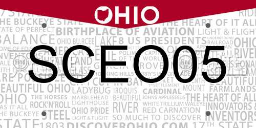 SCEO05 Ohio License Plate