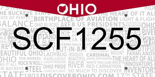 SCF1255 Ohio License Plate