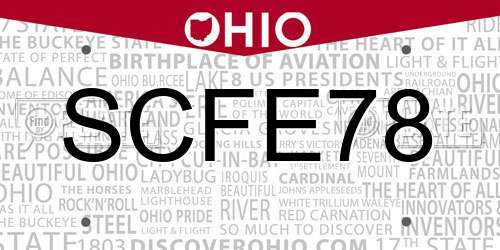 SCFE78 Ohio License Plate