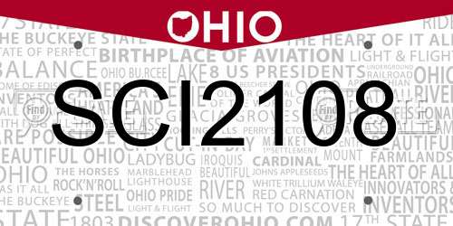 SCI2108 Ohio License Plate