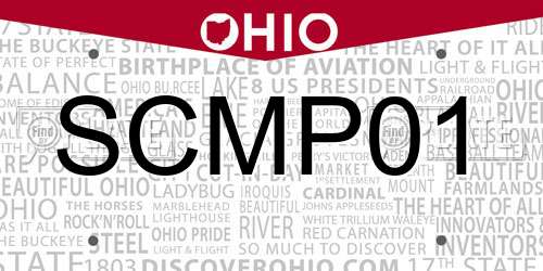SCMP01 Ohio License Plate