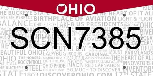 SCN7385 Ohio License Plate