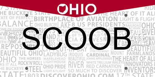 SCOOB Ohio License Plate