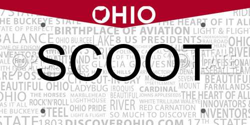 SCOOT Ohio License Plate