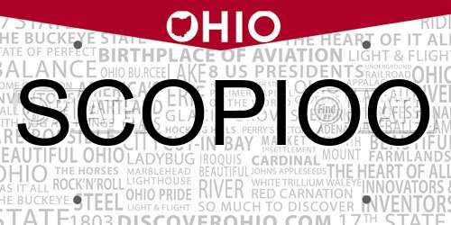 SCOPIOO Ohio License Plate