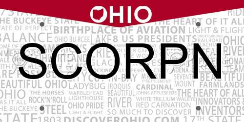 SCORPN Ohio License Plate