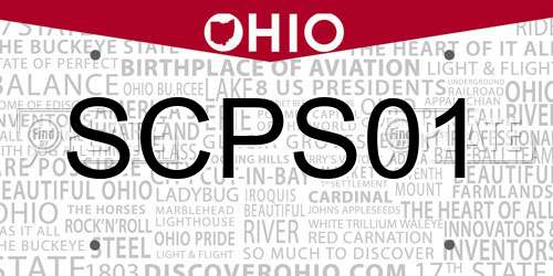 SCPS01 Ohio License Plate