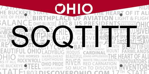 SCQTITT Ohio License Plate