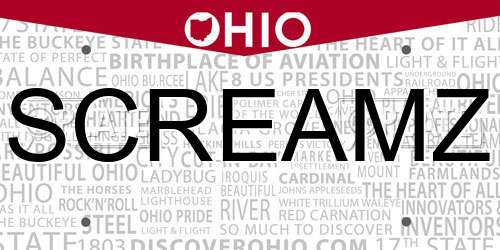 SCREAMZ Ohio License Plate