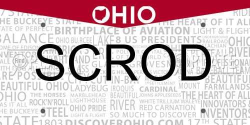 SCROD Ohio License Plate