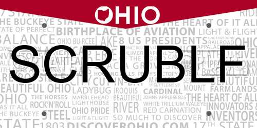 SCRUBLF Ohio License Plate