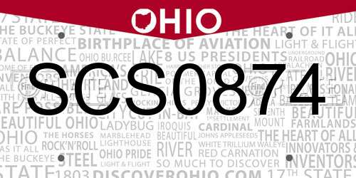 SCS0874 Ohio License Plate