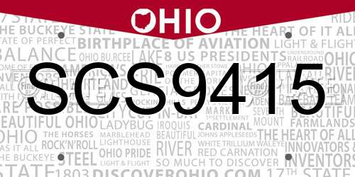 SCS9415 Ohio License Plate
