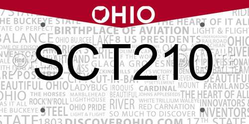 SCT210 Ohio License Plate