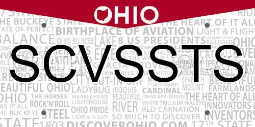 SCVSSTS Ohio License Plate