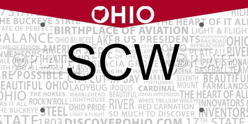 SCW Ohio License Plate