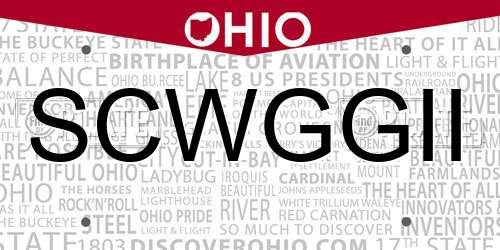 SCWGGII Ohio License Plate