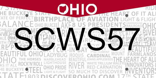 SCWS57 Ohio License Plate