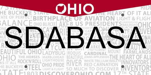 SDABASA Ohio License Plate