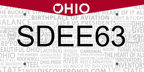 SDEE63 Ohio License Plate