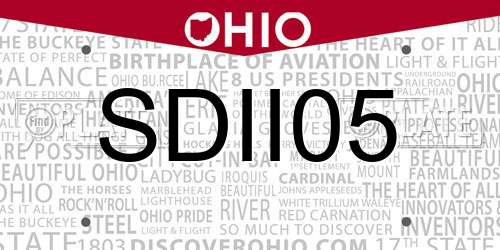 SDII05 Ohio License Plate